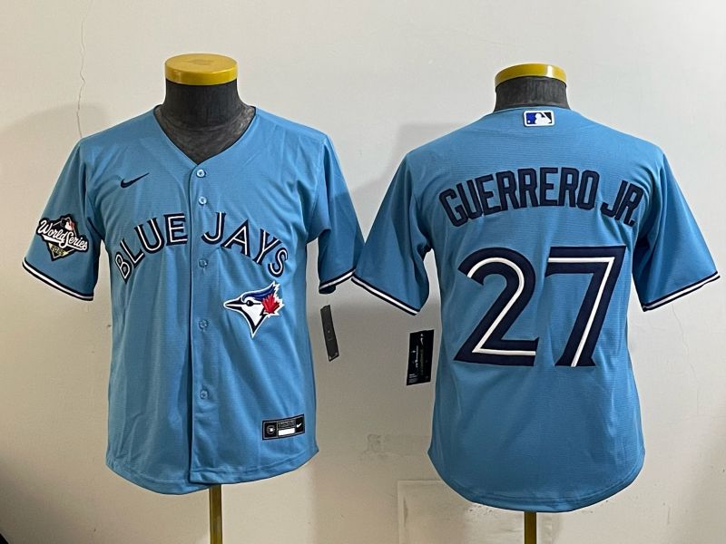 Youth 2025 Nike Toronto Blue Jays #27 Guerrero jr Light Blue Game MLB Jersey 03